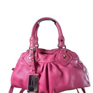 MARC JACOBS Fuchsia Leather Top Handle Tote Bag Auth